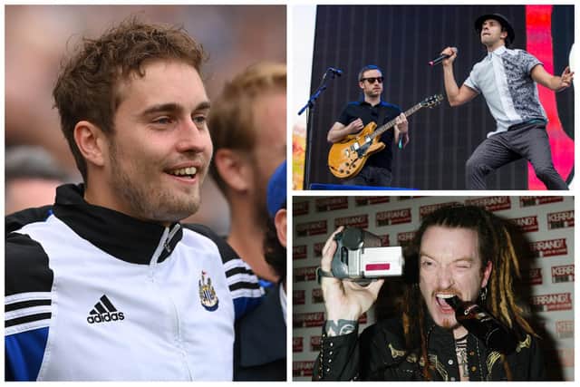 These are some of the top Newcastle artists and bands we love listening to. Sam Fender (Photo by Stu Forster/Getty Images), Maximo Park (Photo by Tristan Fewings/Getty Images) and Ginger Wildheart (Photo by Jo Hale/Getty Images).