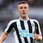 Newcastle player Matt Targett in action during the Pre Season friendly match between Newcastle United and Atalanta at St James' Park on July 29, 2022 in Newcastle upon Tyne, England. (Photo by Stu Forster/Getty Images)