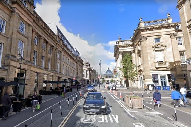 The famous Grey Street saw 606 parking tickets issued last year.