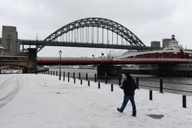 Snow settles on Newcastle Quayside (Photo by Gareth Copley/Getty Images)