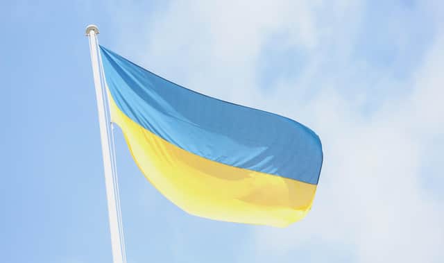 The Ukrainian flag is flown above 10 Downing Street in London, following the Russian invasion of Ukraine. Picture date: Wednesday March 9, 2022.