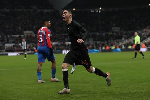 Miguel Almiron scored his first goal for Newcastle United two years ago - ending an eleven month drought(Photo by Ian MacNicol/Getty Images)