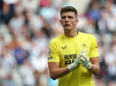 Nick Pope of Newcastle United during the Premier League match between Newcastle United and Nottingham Forest at St. James Park on August 06, 2022 in Newcastle upon Tyne, England. (Photo by Jan Kruger/Getty Images)
