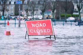 A flooded street