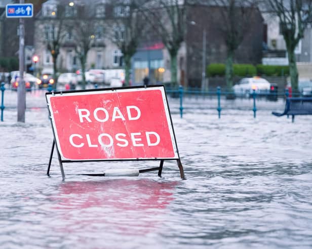 A flooded street