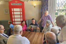 George telling residents of Belle Vue House his plans to help communities in Kenya