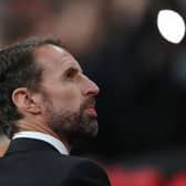LONDON, ENGLAND - SEPTEMBER 26: Gareth Southgate, Manager of England looks on prior to the UEFA Nations League League A Group 3 match between England and Germany at Wembley Stadium on September 26, 2022 in London, England. (Photo by Shaun Botterill/Getty Images)