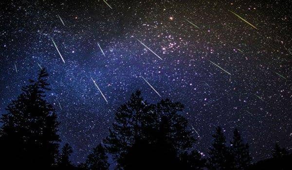 The Leonid meteor shower produces dozens of shooting stars.