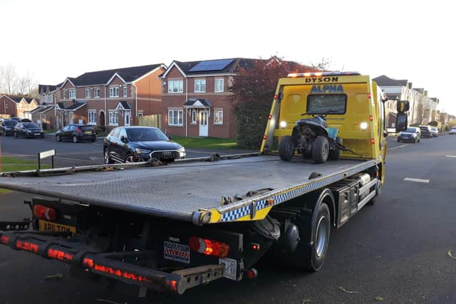 The quadbike was taken by officers in North Shields.