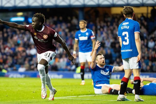 Garang Kuol salvages a point for Hearts against Rangers at Ibrox.