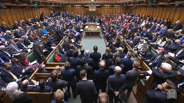 Prime Minister Boris Johnson speaks during Prime Minister's Questions in the House of Commons, London. Picture date: Wednesday January 19, 2022.