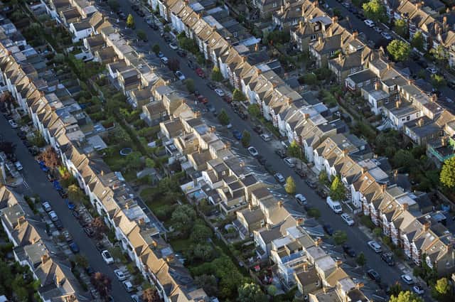 File photo dated 13/08/17 of an aerial view of terraced houses in south west London. Demand from prospective home buyers fell in May, in what could be a side-effect of the rising cost of living and higher interest rates, according to surveyors. Issue date: Thursday June 9, 2022.