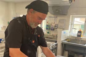 Chef Keith Parkins at HC-One’s Brierton Lodge Care Home creating pizzas for residents