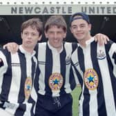 Peter Beardsley with Ant and Dec at St James' Park in 1995.