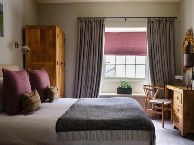 'Rosehip' in L'Enclume House, a spacious first floor bedroom with large bay window overlooking the pretty Cartmel shops. Image: L'Enclume
