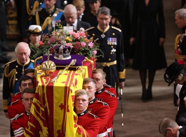 David Sanderson, front right, was one of the pallbearers. Picture by Ian Vogler (Getty Images).