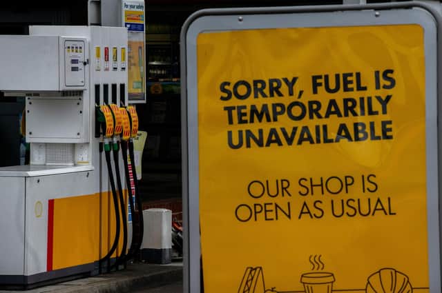The kind of sign that has been springing up at petrol stations all over Ashfield. (PHOTO BY: Chris J Ratcliffe/Getty Images)