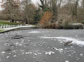Northamptonshire Fire & Rescue Service issued a warning about the dangers of frozen lakes and ponds, like this one in Abington Park.