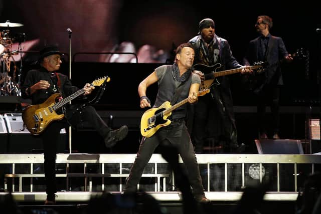 Bruce Springsteen and the E Street Band perform with the concert "The River Tour" at the Camp Nou stadium in Barcelona in 2016.Photo: AP Photo/Manu Fernandez.