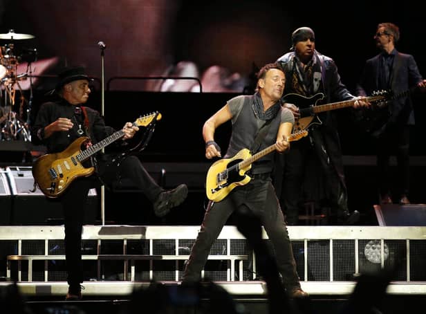 <p>Bruce Springsteen and the E Street Band perform with the concert "The River Tour" at the Camp Nou stadium in Barcelona in 2016.Photo: AP Photo/Manu Fernandez.</p>
