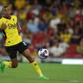 Joao Pedro of Watford in action during the Sky Bet Championship between Watford and Burnley at Vicarage Road on August 12, 2022 in Watford, England. (Photo by Richard Heathcote/Getty Images)