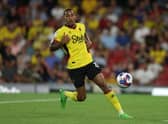 Joao Pedro of Watford in action during the Sky Bet Championship between Watford and Burnley at Vicarage Road on August 12, 2022 in Watford, England. (Photo by Richard Heathcote/Getty Images)