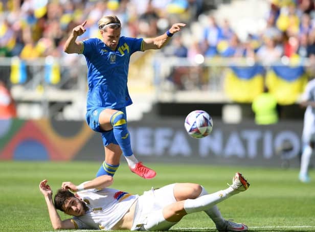 <p>Newcastle United and Everton target Mykhaylo Mudryk in action for Ukraine (Photo by Adam Nurkiewicz/Getty Images)</p>