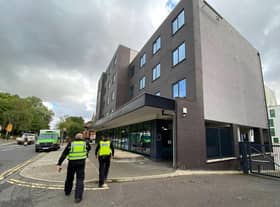 Police at the Mansion Tyne student halls.