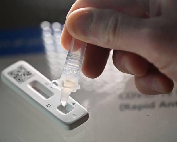 These are the areas of the North East with the highest rates of Covid infections based on positive tests according to the Office for National Statistics. (Photo by Justin TALLIS / AFP)