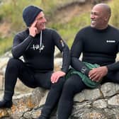 Robson and Les Ferdinand in Beadnell. Picture: BBC