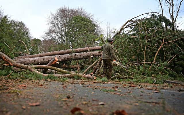 Northern England has been hit by a series of serious storms this winter. (Photo by Paul ELLIS / AFP) (Photo by PAUL ELLIS/AFP via Getty Images)