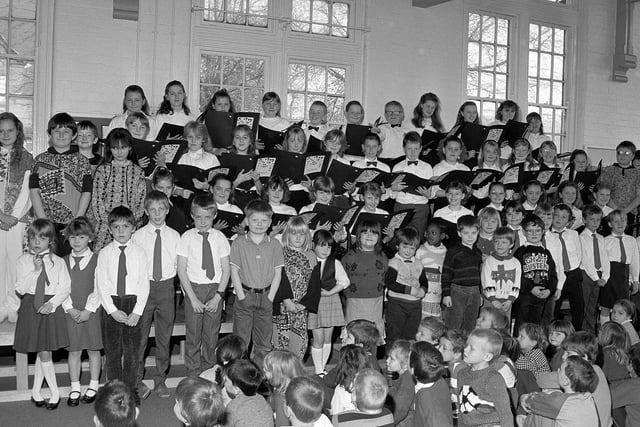 A picture from Kirkby's Morvern Park School concert in 1990 - can you spot yourself?
