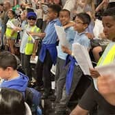 St Catherine's Catholic Primary pupils take part in Big Gig. Photo: Barking Dog Media/St Catherine's Catholic Primary School