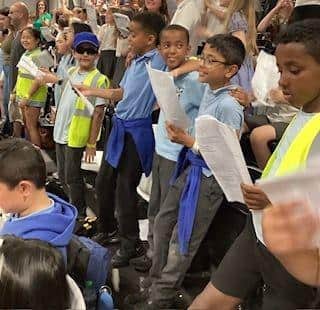 St Catherine's Catholic Primary pupils take part in Big Gig. Photo: Barking Dog Media/St Catherine's Catholic Primary School