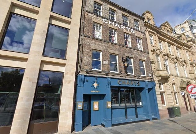 Charts takes up an unassuming spot on Newcastle's famous Quayside, but inside the pub offers two floors of drinks, food and occasional live music.