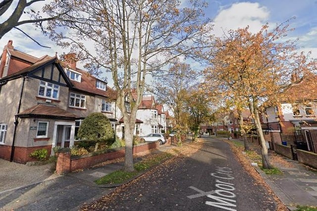 The average cost of a property on Gosforth's Moor Crescent is £1,203,750.