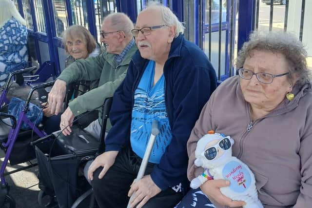 Residents Mary Robertson, Alan Hermiston, Bill Oliphant and Linda Tarron from HC-One’s Ashington Grange Care Home on train trip