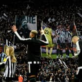 The Wor Flags display before Newcastle United's semi-final against Southampton at St James's Park.