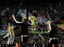 The Wor Flags display before Newcastle United's semi-final against Southampton at St James's Park.