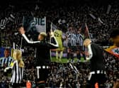 The Wor Flags display before Newcastle United's semi-final against Southampton at St James's Park.