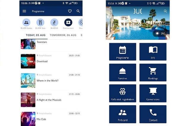 Download the TUI Blue app from the Apple/Play Store to see everything that's going on at the hotel