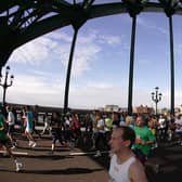Runners cross the Tyne Bridge during the Great North Run.  (Photo by Ian Walton/Getty Images)