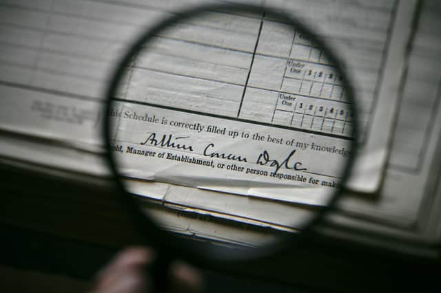 A Census record, which shows author Arthur Conan Doyle, best known for writing Sherlock Holmes is part of the 1921 edition. Issue date: Thursday January 6, 2021.