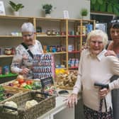 Local resident, Mrs Robinson, visiting the Nourish Store at Cedarwood Trust