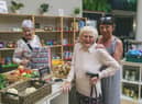 Local resident, Mrs Robinson, visiting the Nourish Store at Cedarwood Trust