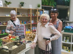 Local resident, Mrs Robinson, visiting the Nourish Store at Cedarwood Trust