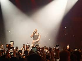 Stormzy during his set at Newcastle's Utilita Arena for his Heavy Is The Head tour.