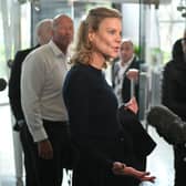 Newcastle United co-owner Amanda Staveley arrives at St James' Park following the club's takeover in October 2021.