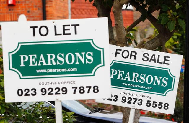 File photo dated 02/10/12 of a general view of an Estate Agent's 'To let' and 'For Sale' signs outside a property as buy-to-let mortgage lending has reached a four-year high as activity in the market continues to recover from its low base, lenders said today.