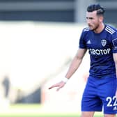 Jack Harrison of Leeds United reacts during the Pre-Season Friendly between Leeds United and Blackpool at LNER Community Stadium on July 07, 2022 in York, England. (Photo by George Wood/Getty Images)